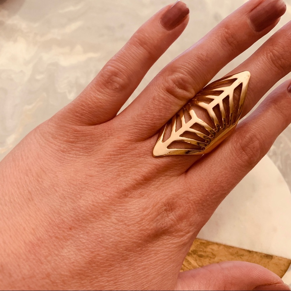 Gold Geometric Oversized Ring